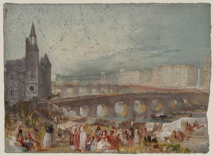 Joseph Mallord William Turner, ‘Paris: The Marché aux Fleurs and the Pont au Change’ c.1833