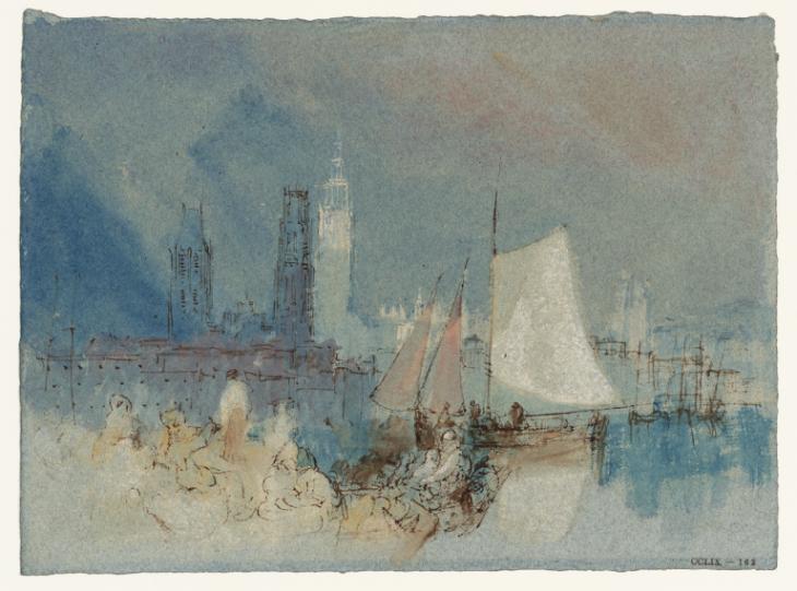 Joseph Mallord William Turner, ‘Rouen Cathedral from the Seine, Normandy’ c.1832