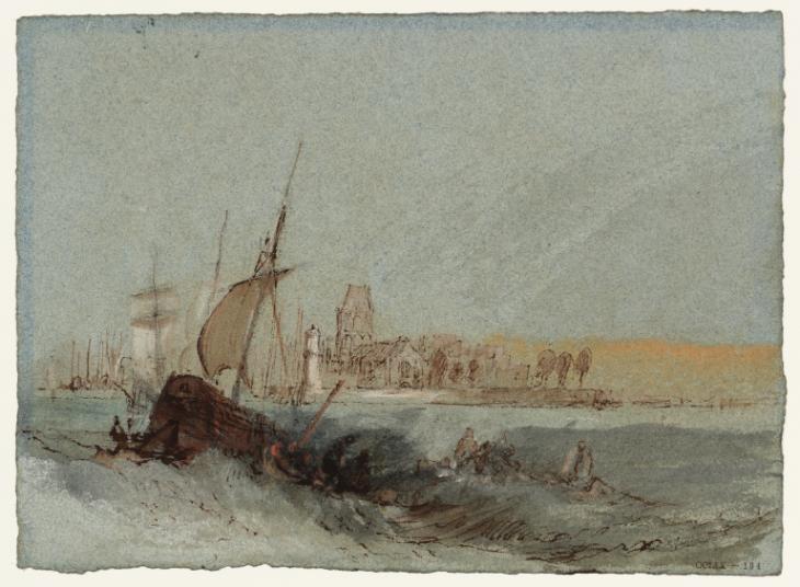 Joseph Mallord William Turner, ‘Boats Struggling against the Current at Quillebeuf, Normandy’ c.1832