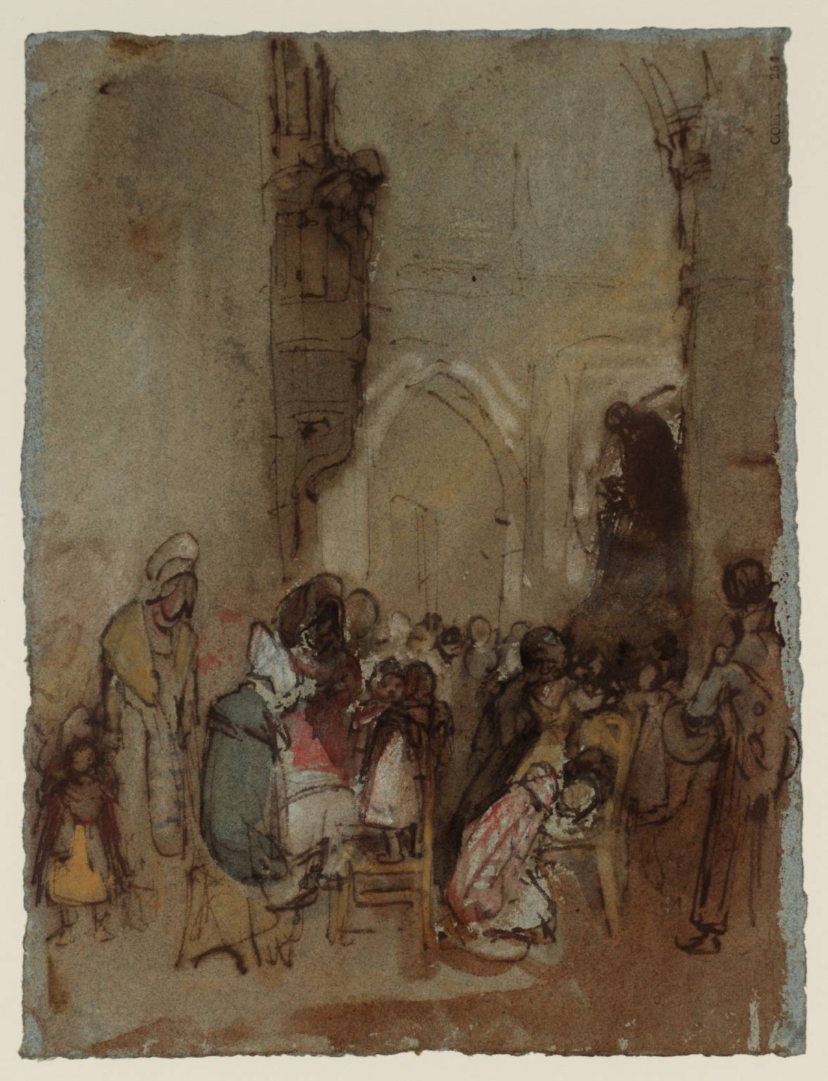 Interior of a French Church, with Figures