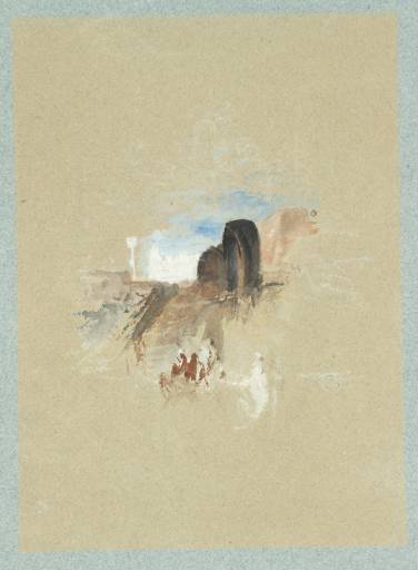Joseph Mallord William Turner, ‘A Coast Vignette with Net Sheds’ c.1827