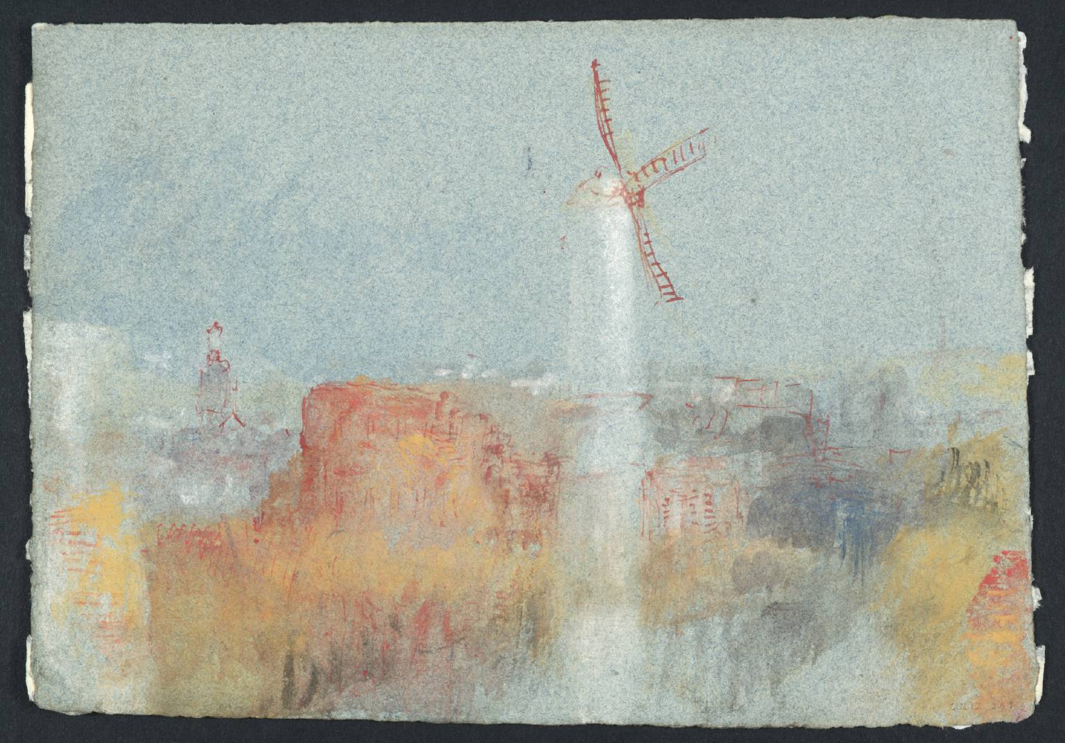 River Scene, with Windmill