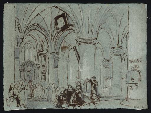 Joseph Mallord William Turner, ‘?Louviers: Interior of the Church of Notre-Dame’ ?1827-9