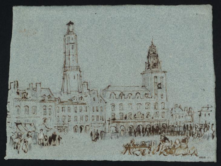Joseph Mallord William Turner, ‘Tour de Guet and Hôtel de Ville, Calais’ c.1826-30