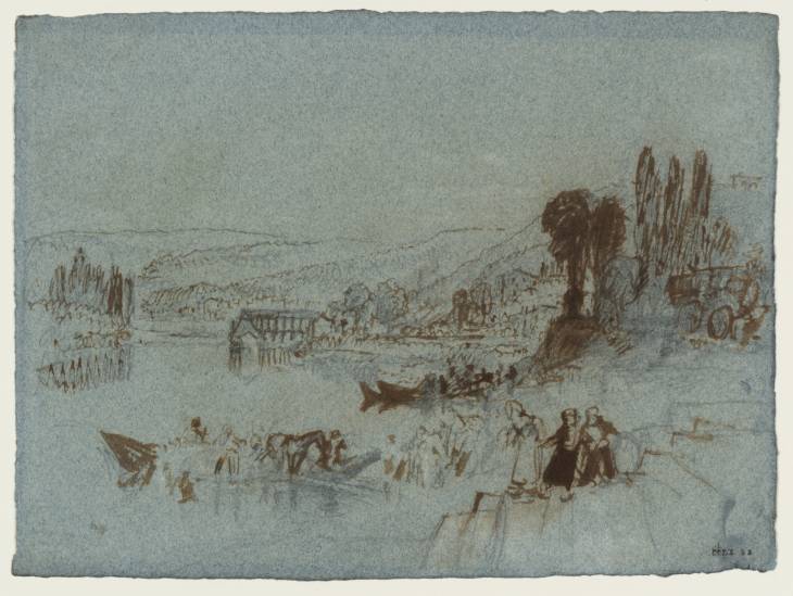 Joseph Mallord William Turner, ‘Near St-Germain, Looking down the Seine, with Marly Aqueduct’ ?1827-9