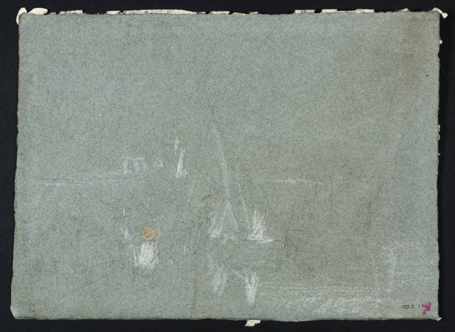 Figures, with Castle in Mid-Distance