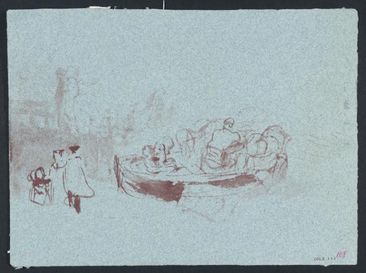 Joseph Mallord William Turner, ‘A Boat by a Pier, with ?Fishermen’ c.1826-40