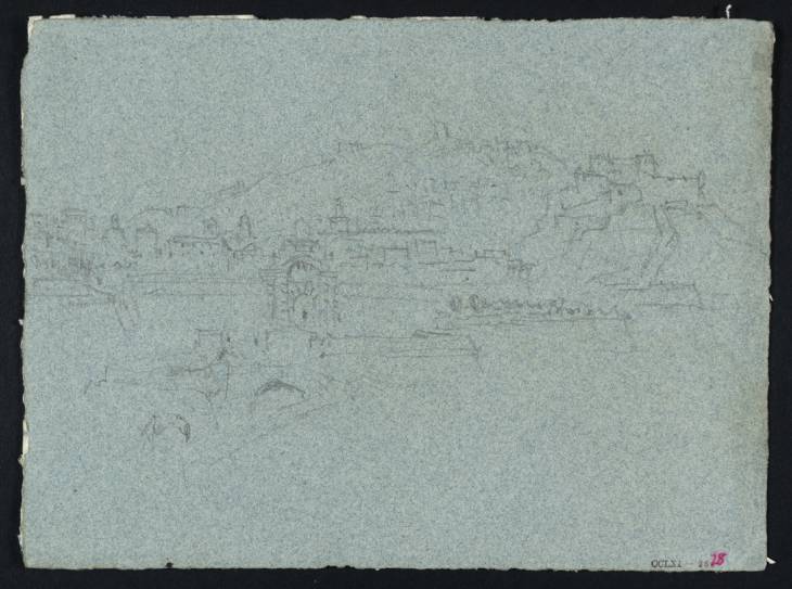 Joseph Mallord William Turner, ‘A Walled ?French Town with a Fortress Above’ c.1826-32