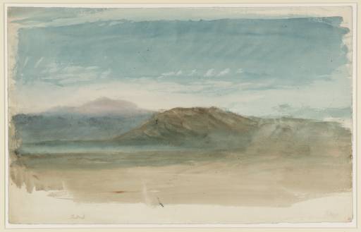Joseph Mallord William Turner, ‘Distant Mountains, Possibly near Harlech Castle or Rome’ c.1828-35