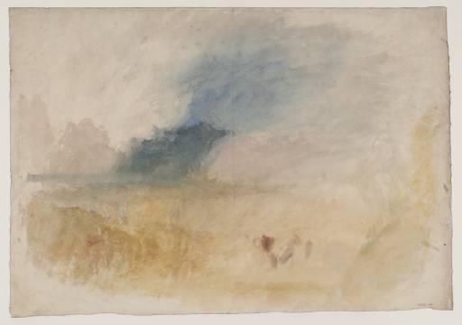 Joseph Mallord William Turner, ‘A Stormy Coast, Possibly near Criccieth Castle, Bamburgh Castle or Dunwich’ c.1828-37