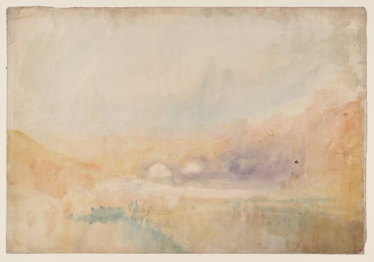 Joseph Mallord William Turner, ‘A River Valley with a Bridge and a Distant Spire’ c.1828-40