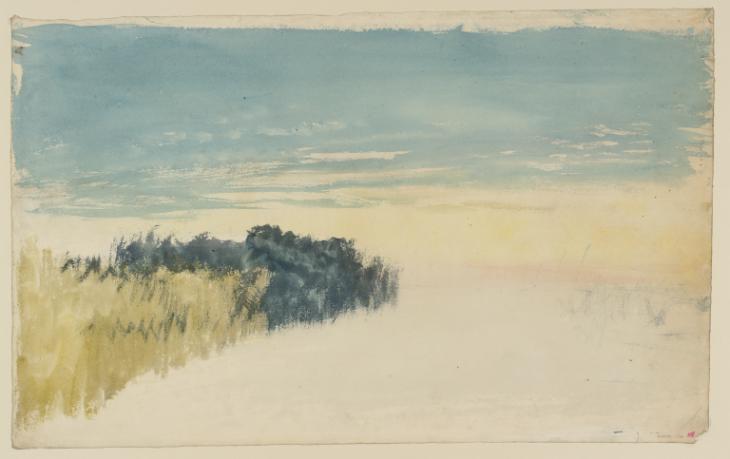 Joseph Mallord William Turner, ‘Trees by a Lake or River at Dawn or Dusk’ c.1820-40