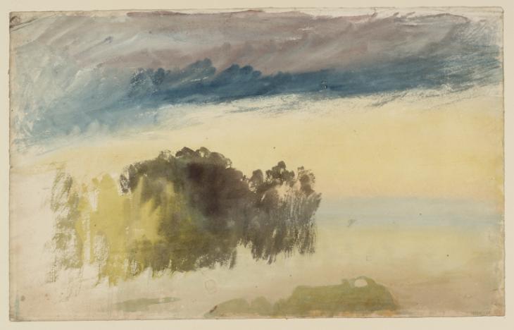 Joseph Mallord William Turner, ‘Trees by a Lake or River at Dawn or Dusk’ c.1828-40