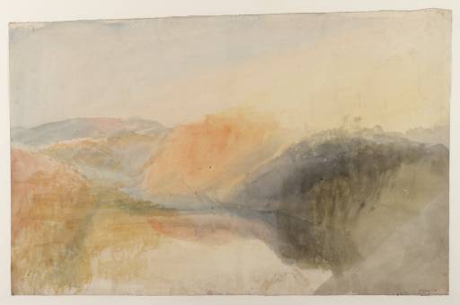 Joseph Mallord William Turner, ‘A River, Perhaps with a Castle Above, Possibly Cilgerran or Norham’ c.1825-38