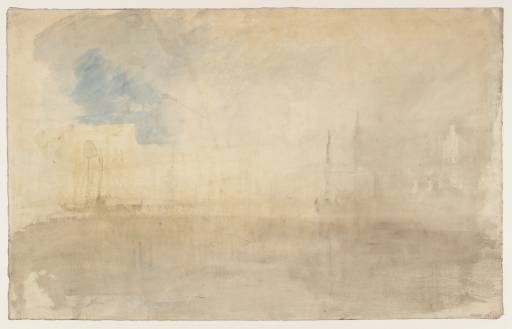 Joseph Mallord William Turner, ‘?The Custom House, London, from the River Thames’ c.1825