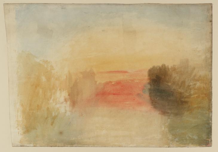 Joseph Mallord William Turner, ‘A Wooded River Scene at Sunset’ c.1820-40