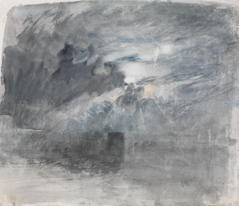 Joseph Mallord William Turner, ‘The Moon Behind Clouds: ?Study for 'Shields Lighthouse'’ c.1823-6