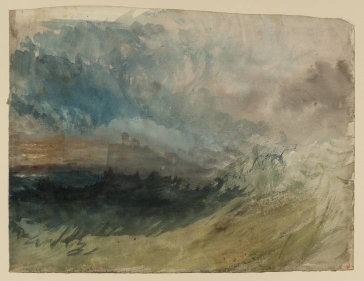 Joseph Mallord William Turner, ‘A Castle on the Coast, Possibly Pendennis near Falmouth or Laugharne’ c.1825-30