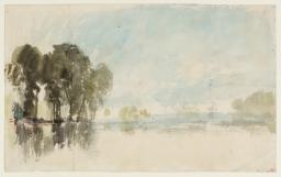 River Scene with Trees, Perhaps on the Thames
