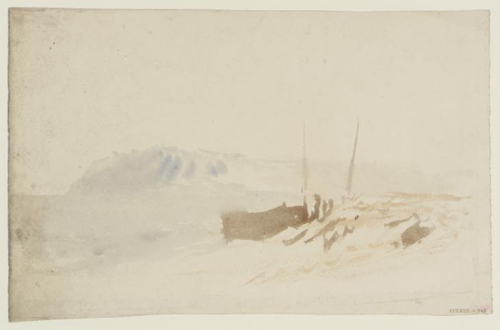 Joseph Mallord William Turner, ‘Boats on Shore, possibly Folkestone’ c.1822-8