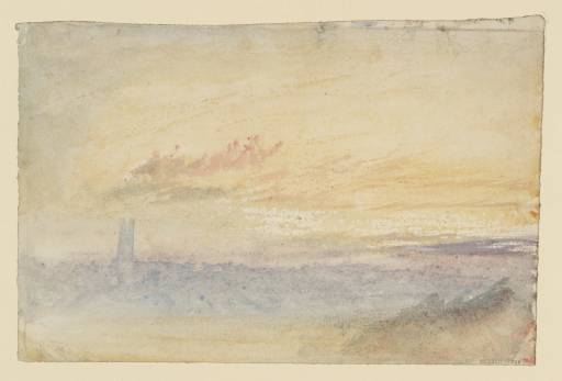 Joseph Mallord William Turner, ‘?Gloucester Cathedral ('The Distant Tower: Evening')’ c.1823-6