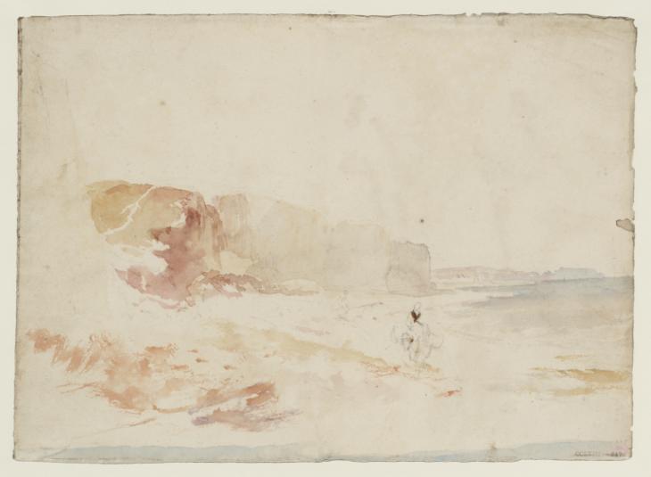 Joseph Mallord William Turner, ‘Coastal Terrain with Mounted Figure’ c.1820-30