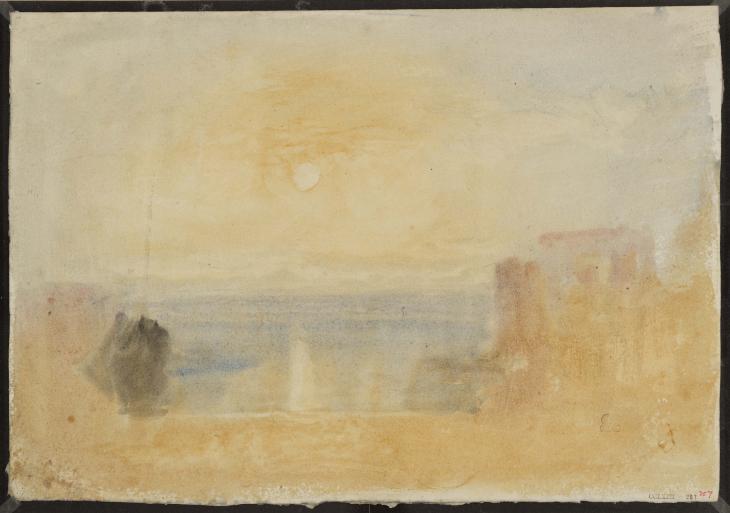 Joseph Mallord William Turner, ‘?Minehead Harbour with Dunster in the Distance’ c.1823-5