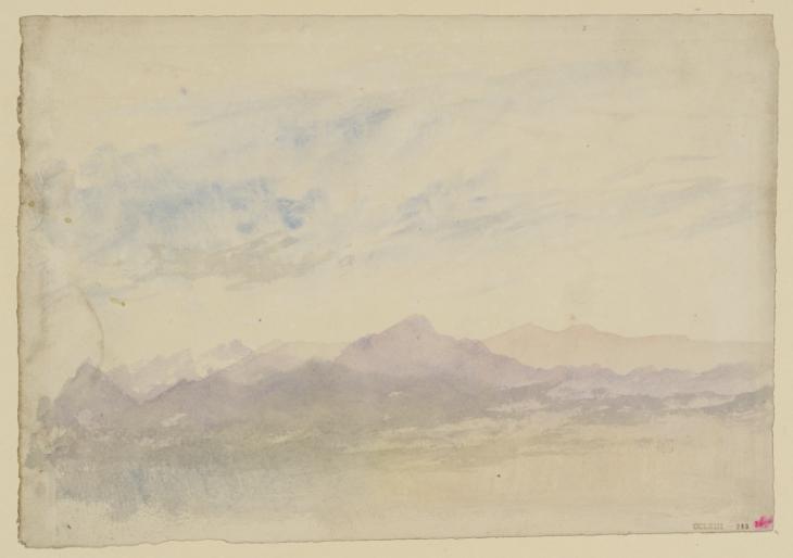 Joseph Mallord William Turner, ‘Distant Mountains, Perhaps in the Lake District’ c.1820-40