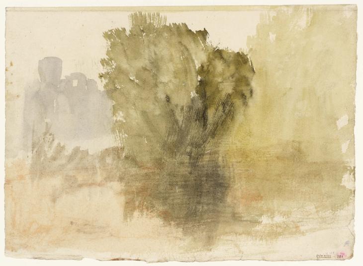 Joseph Mallord William Turner, ‘Trees beside Water, with a Castle in the Distance’ c.1820-40