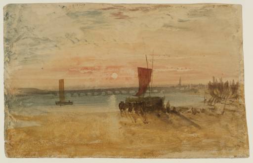 Joseph Mallord William Turner, ‘Barnstaple Bridge at Sunset’ c.1814