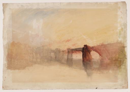 Joseph Mallord William Turner, ‘?Rochester Castle and Bridge’ c.1830