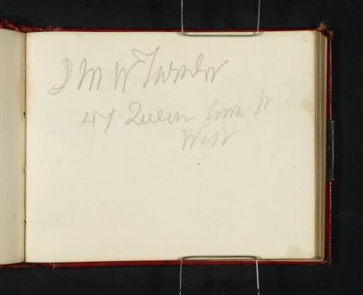 Joseph Mallord William Turner, ‘Turner's Address: 47 Queen Anne Street’ 1831
