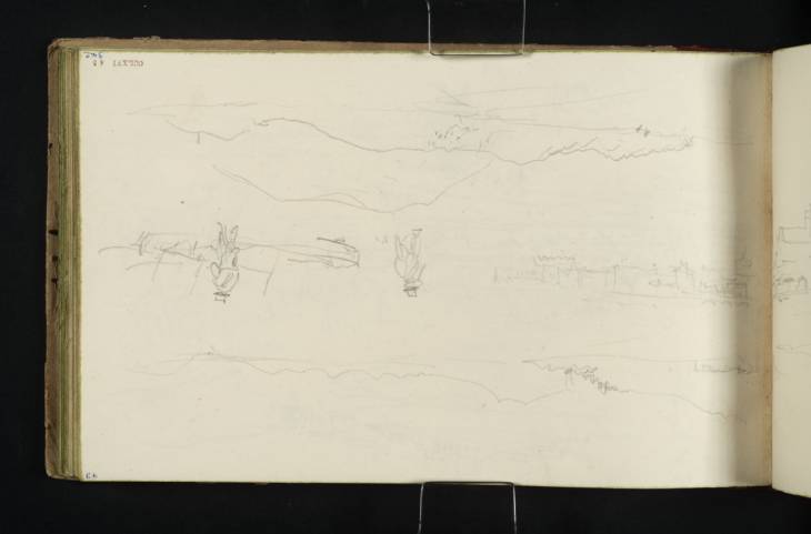 Joseph Mallord William Turner, ‘Coastline; Figures and Boats; and the Continuation of a Sketch of Carlisle’ 1831