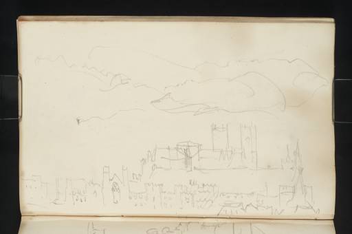 Joseph Mallord William Turner, ‘Cardrona Hill and the River Tweed; and Church and Other Buildings’ 1834