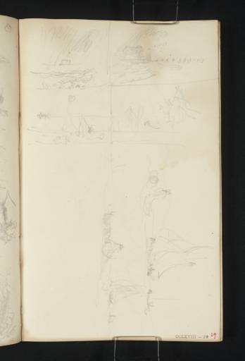 Joseph Mallord William Turner, ‘Four Designs for Vignettes; Also Two Sketches of Ships Sailing’ c.1834
