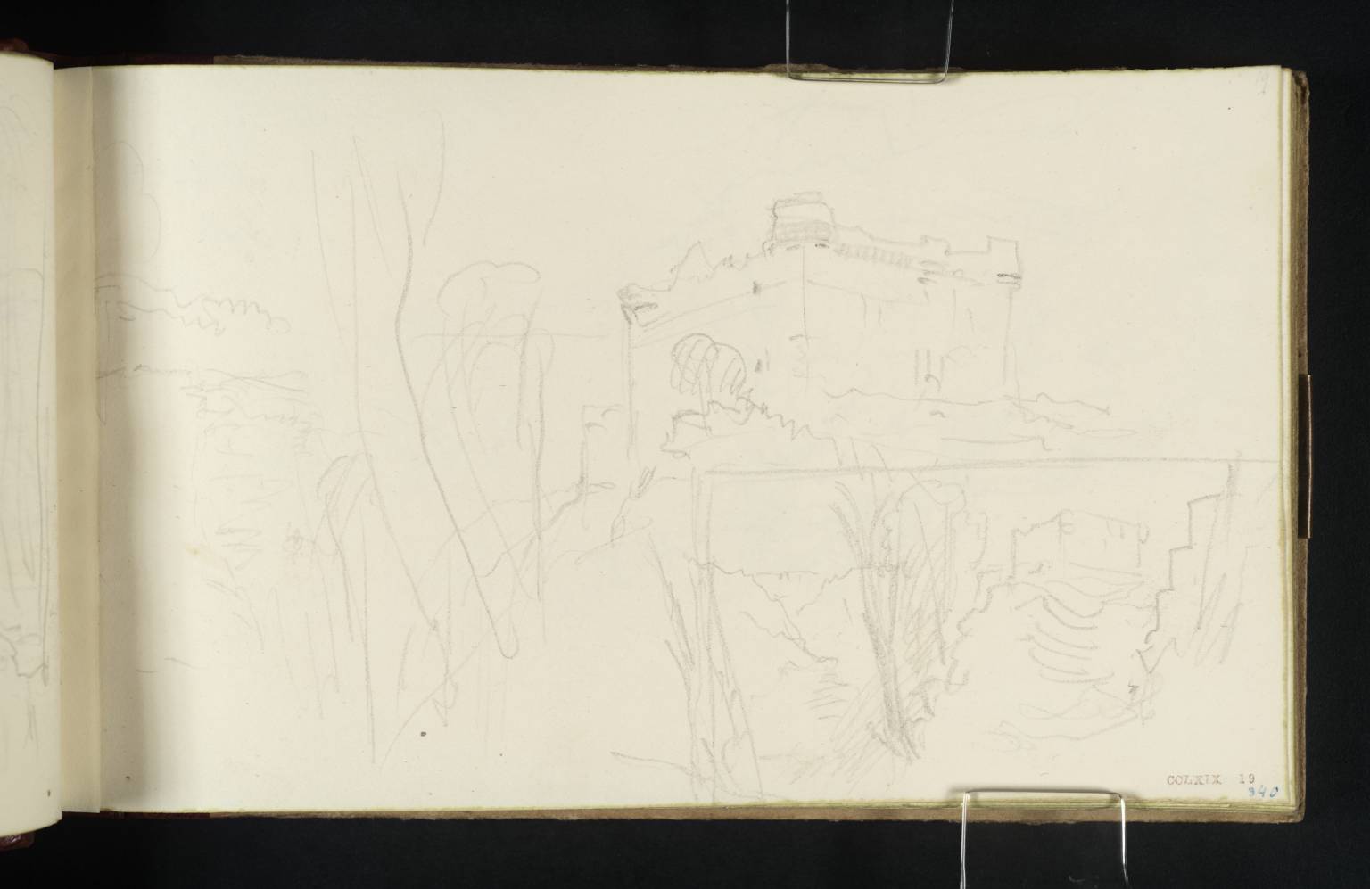 Craignethan Castle, Lanarkshire from below to the North-East: Three Sketches