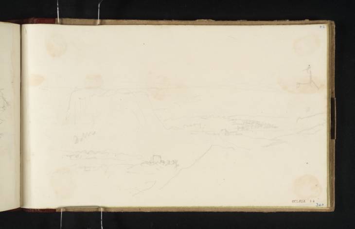 Joseph Mallord William Turner, ‘View from St Anthony's Chapel, Edinburgh; and ?Dollar from Castle Campbell’ 1834