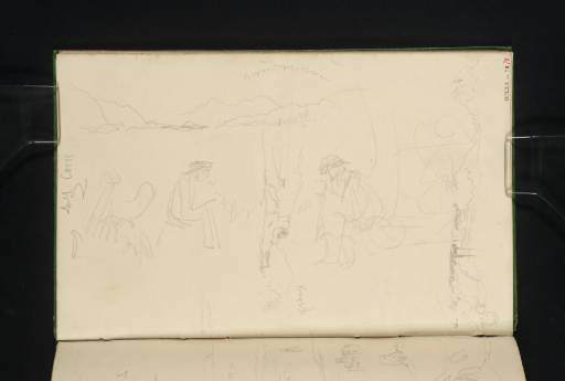 Joseph Mallord William Turner, ‘A Sketch of Two Sitting Figures Surrounded by Sketches of Arran, East Tarbert and Knock Castle’ 1831