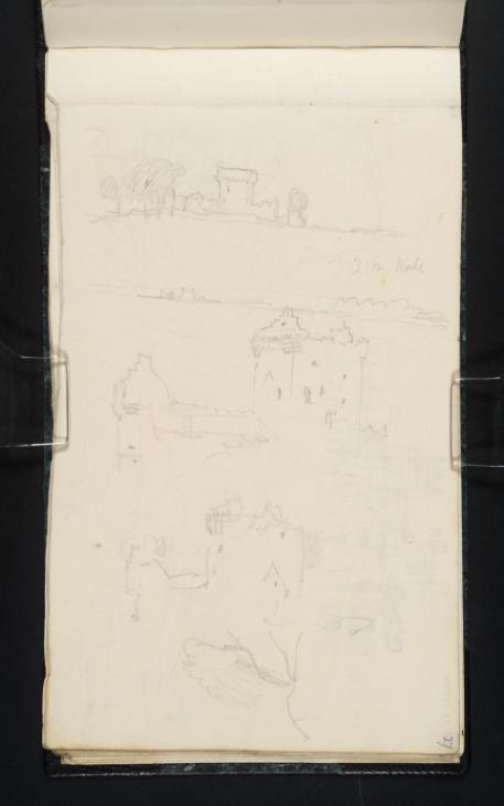 Joseph Mallord William Turner, ‘Lochleven Castle, Kinross; and Burleigh Castle, Milnathort’ 1834
