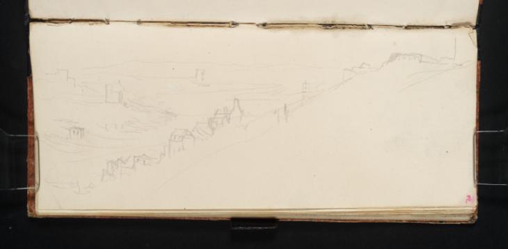 Joseph Mallord William Turner, ‘Buildings in Hilly Terrain, ?Kent’ c.1832