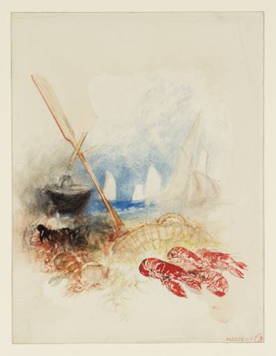 Joseph Mallord William Turner, ‘Study for Unidentified Vignettes: Lobsters on the Beach’ c.1835