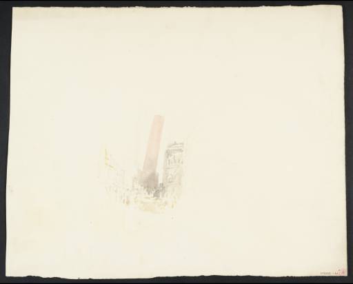 Joseph Mallord William Turner, ‘Vignette Study of Leaning Towers of Bologna (Torre Asinelli and Torre Garisenda), ?for Rogers's 'Italy'’ c.1826-7