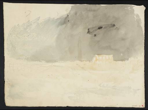 Joseph Mallord William Turner, ‘Storm over Light-House: Port from the Sea, with Wharf’ c.1841-2