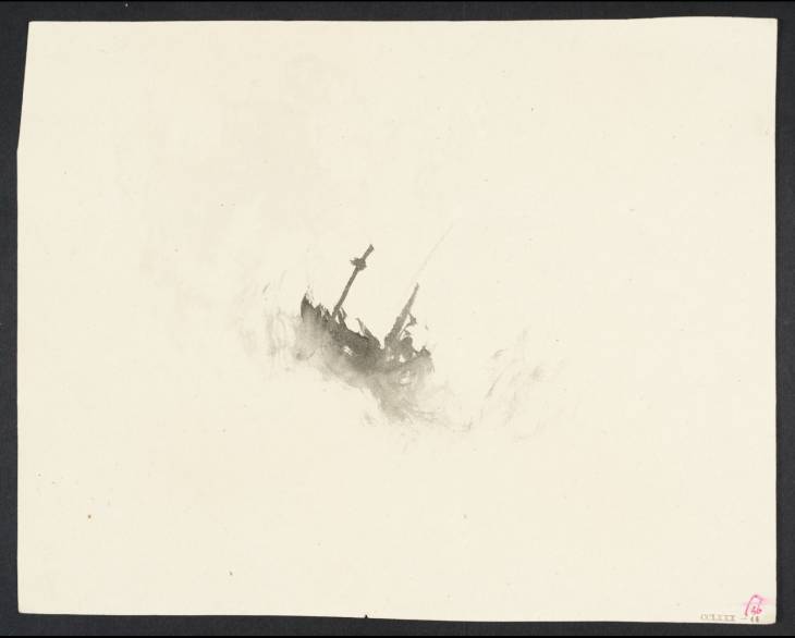 Joseph Mallord William Turner, ‘Vignette Study of a Ship in a Storm for ?'The Andes Coast', Campbell's 'Poetical Works'’ circa 1826-36