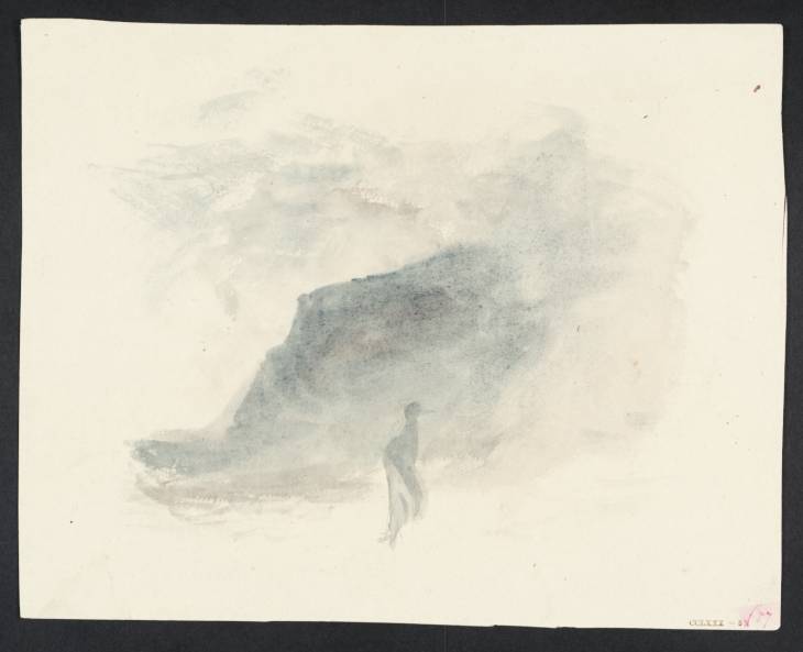 Joseph Mallord William Turner, ‘Vignette Study of a Female Figure by a Hilly Shore; ?Study for 'O'Connor's Child' for Campbell's 'Poetical Works'’ c.1835-6
