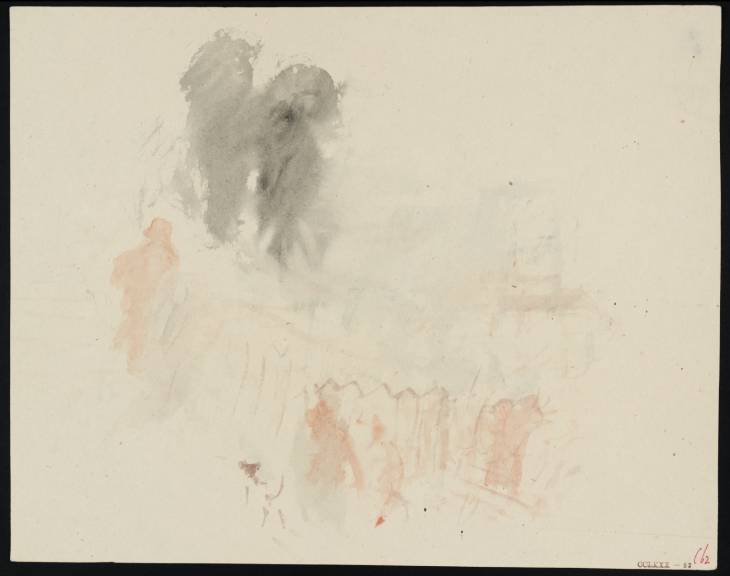 Joseph Mallord William Turner, ‘Figures at Fence with Dog; Possible Study for 'The Pleasures of Hope' for Campbell's 'Poetical Works'’ c.1835-6