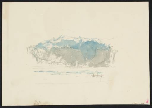 Joseph Mallord William Turner, ‘Lake with Mountains and Village, possibly a study for 'Lake of Geneva', Rogers's 'Italy'’ c.1826-7