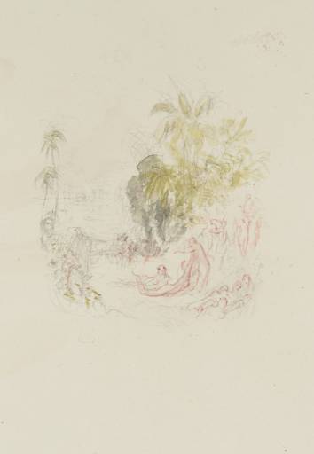 Joseph Mallord William Turner, ‘Vignette Study for Moore's 'The Epicurean'; Nymphs of the Nile, Bathing Scene’ c.1837-8