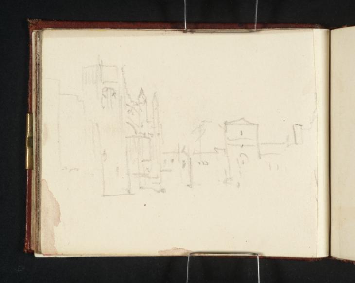 Joseph Mallord William Turner, ‘Westminster Abbey and the Ruins of the Old Houses of Parliament from Old Palace Yard’ ?1834