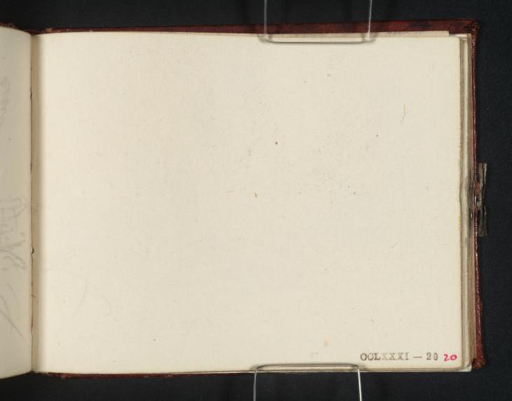 Joseph Mallord William Turner, ‘A Seated Angler in a Tall Hat and Another Figure at a Country Weir’ c.1834-6